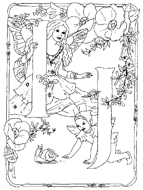 Coloriage 9 Fee alphabet