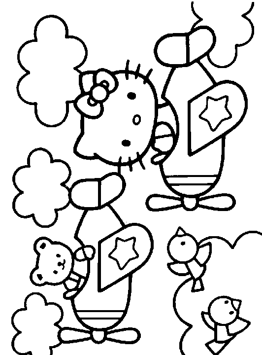 Coloriage 1 Hello kitty