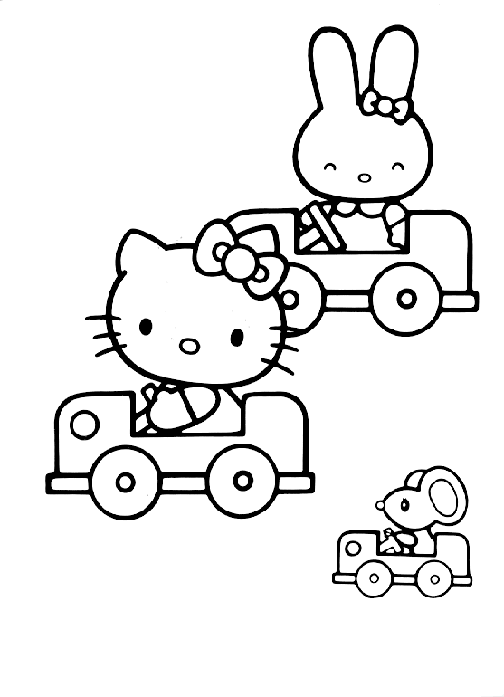 Coloriage 3 Hello kitty