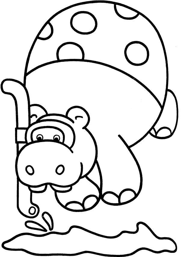 Coloriage 13 Hippopotame