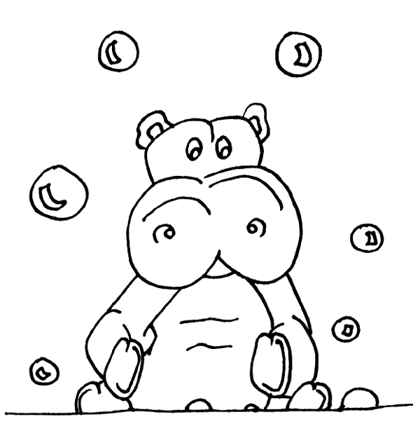 Coloriage 3 Hippopotame