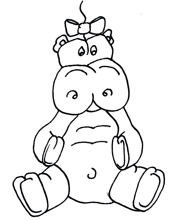 Coloriage 4 Hippopotame