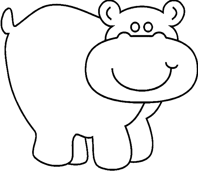 Coloriage 9 Hippopotame