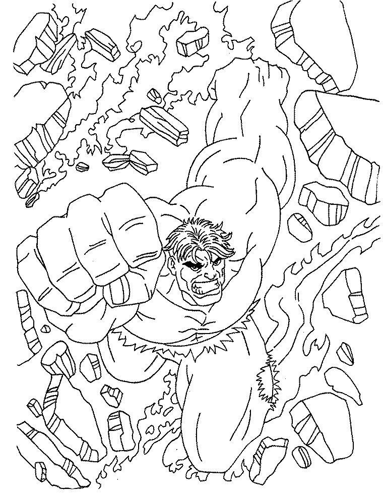 Coloriage 5 Hulk