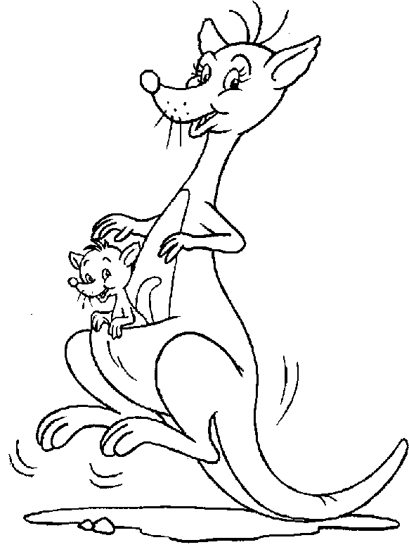 Coloriage 10 Kangourous