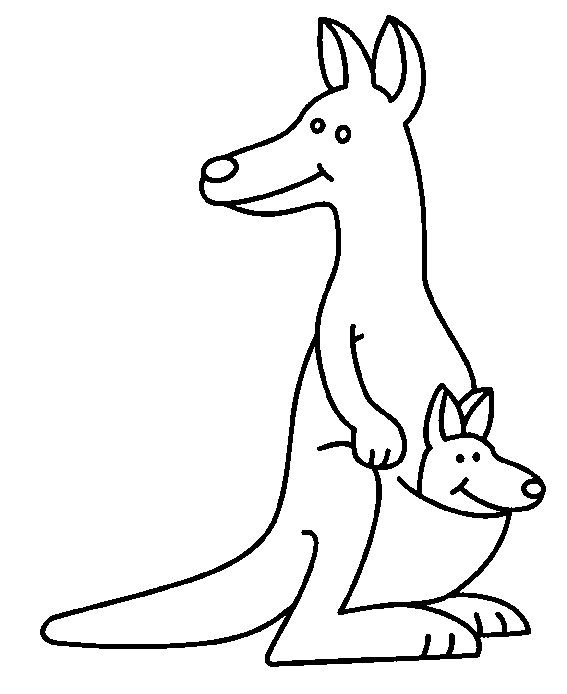 Coloriage 9 Kangourous