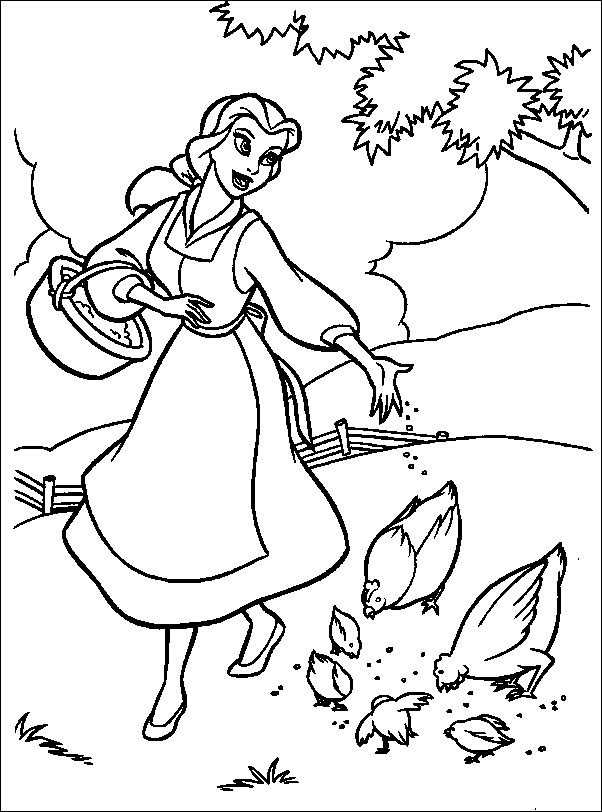 Coloriage 5 La belle et la bete