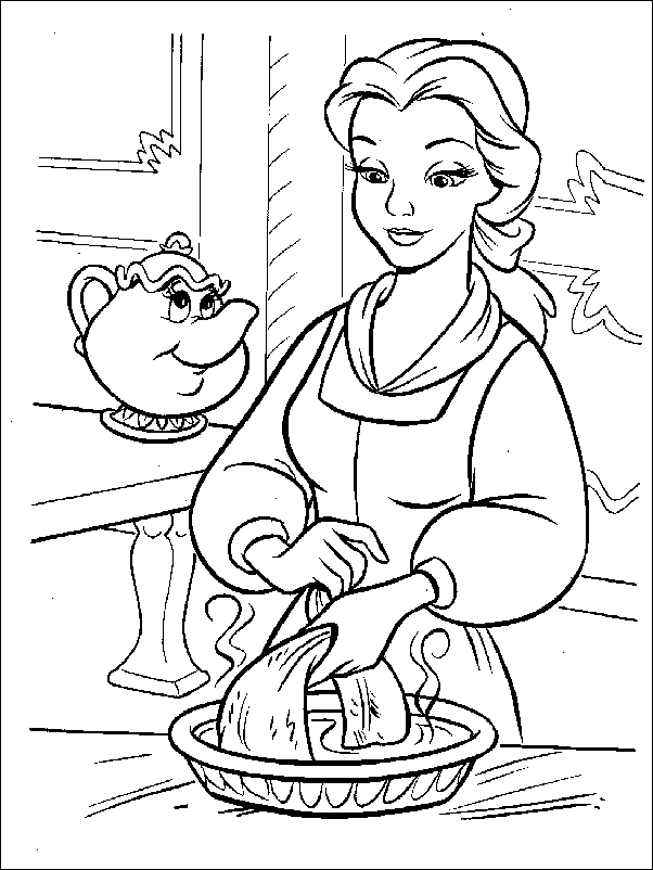 Coloriage 7 La belle et la bete