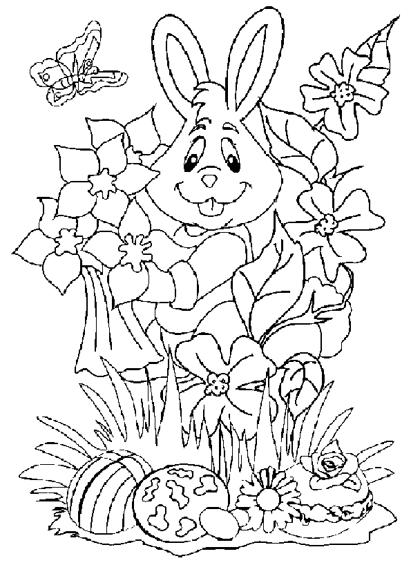 Coloriage 10 Lapins de paques