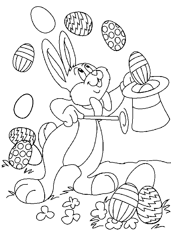 Coloriage 11 Lapins de paques