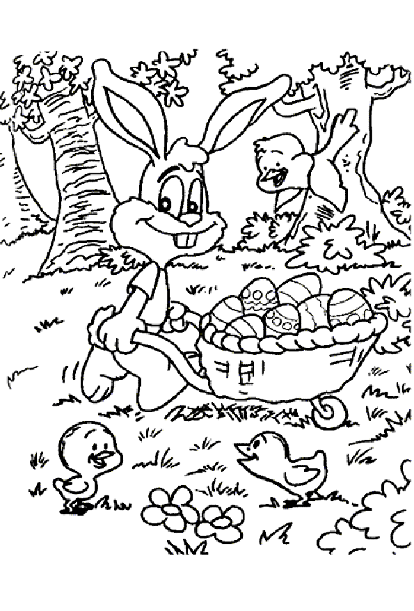 Coloriage 12 Lapins de paques