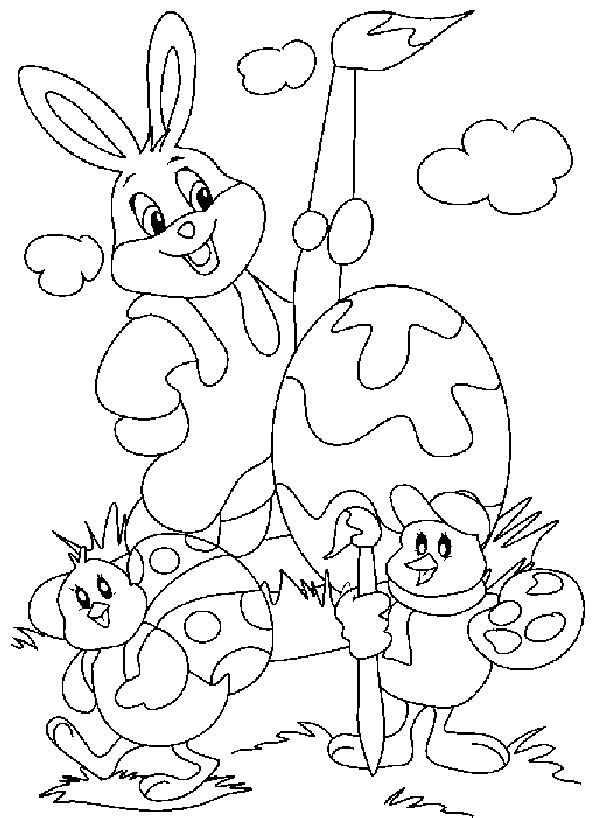 Coloriage 13 Lapins de paques