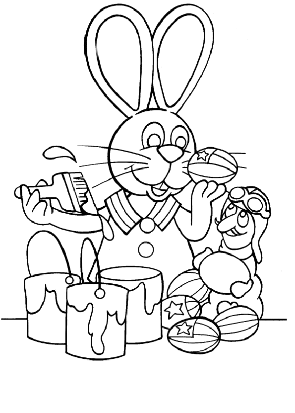 Coloriage 27 Lapins de paques