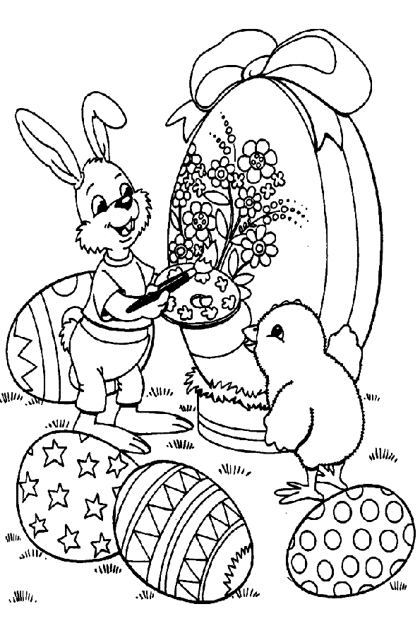 Coloriage 31 Lapins de paques