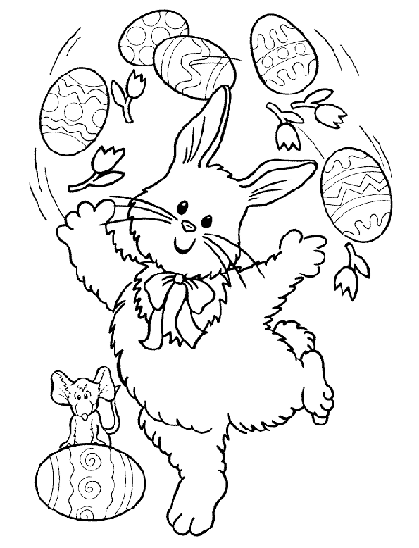 Coloriage 32 Lapins de paques