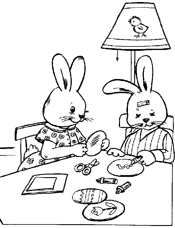 Coloriage 36 Lapins de paques