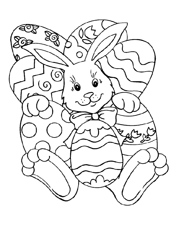 Coloriage 4 Lapins de paques