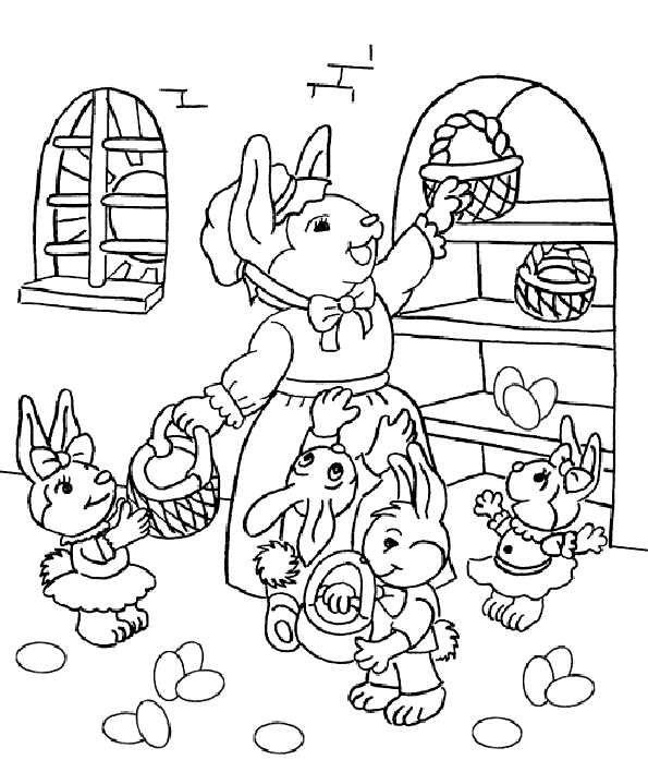 Coloriage 43 Lapins de paques