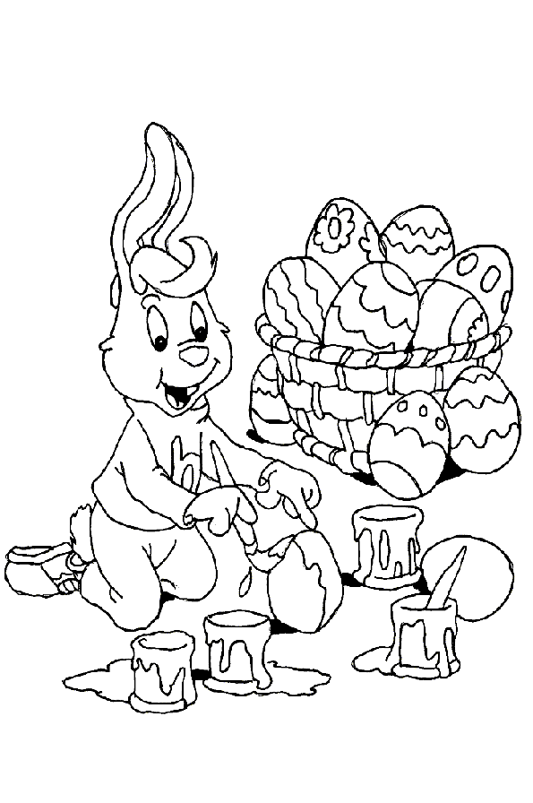 Coloriage 54 Lapins de paques