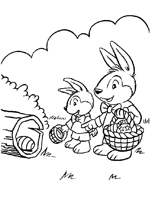 Coloriage 58 Lapins de paques