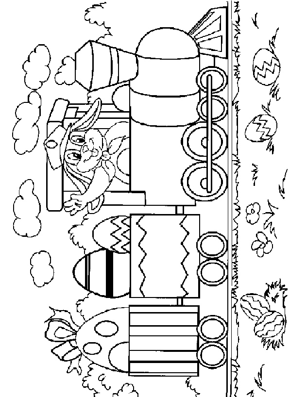 Coloriage 8 Lapins de paques