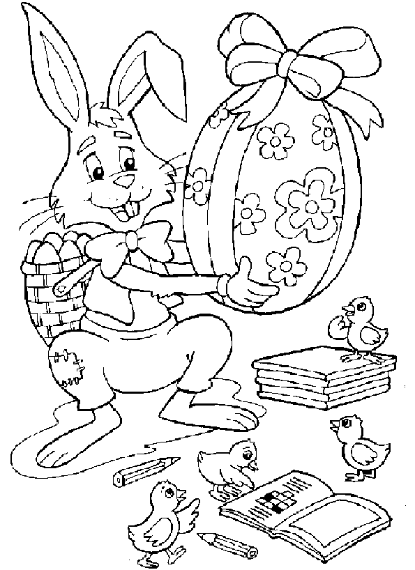 Coloriage 9 Lapins de paques