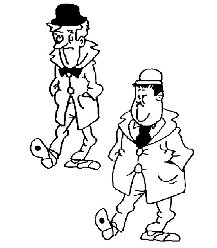 Coloriage 10 Laurel et hardy