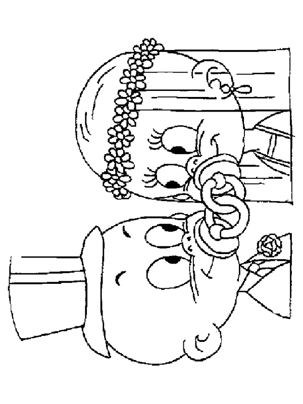 Coloriage 3 Le mariage