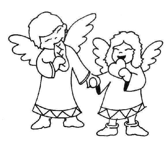 Coloriage 12 Les anges de noel