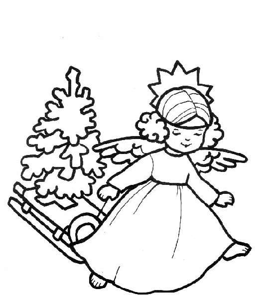 Coloriage 14 Les anges de noel