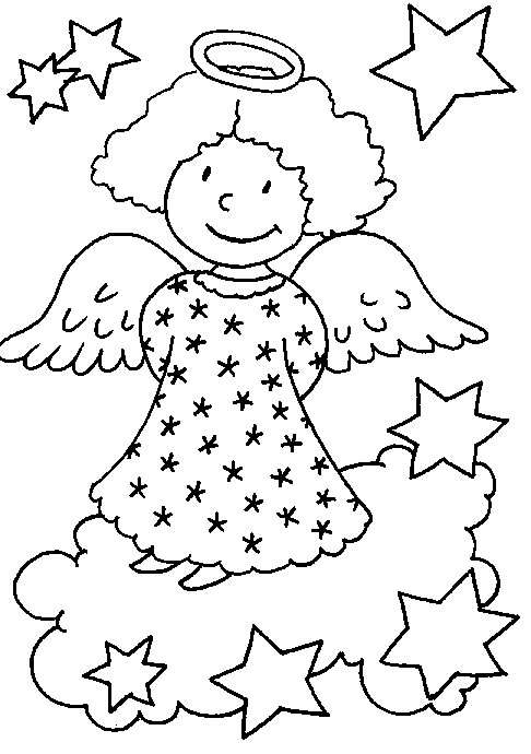 Coloriage 21 Les anges de noel