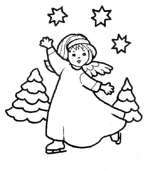 Coloriage 3 Les anges de noel