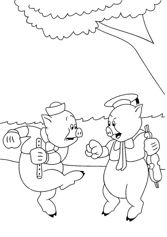 Coloriage 11 Les trois petits cochons