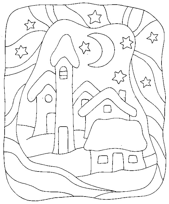 Coloriage 10 Maisons