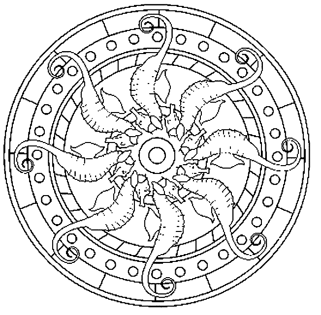 Coloriage 13 Mandala des animaux
