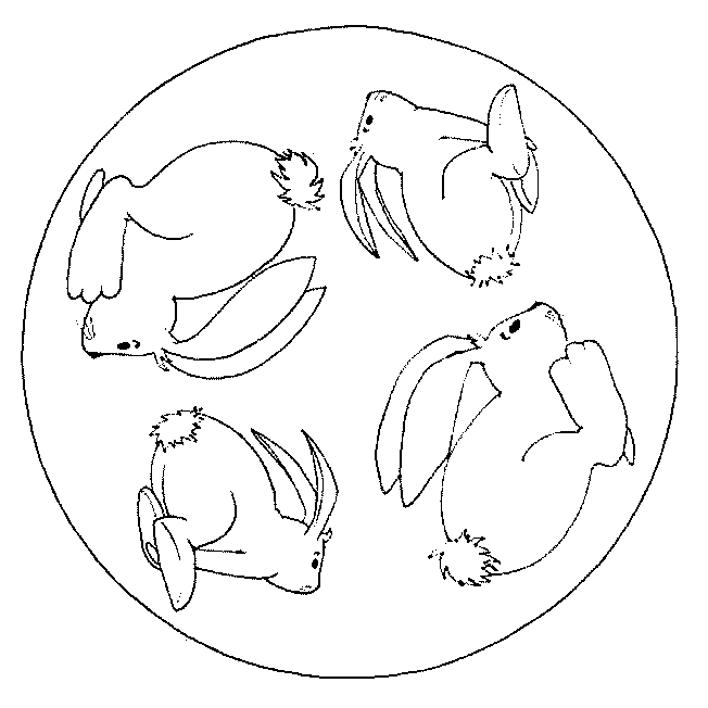 Coloriage 14 Mandala des animaux
