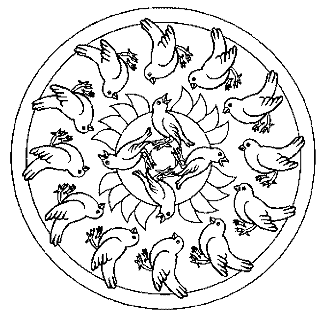 Coloriage 21 Mandala des animaux