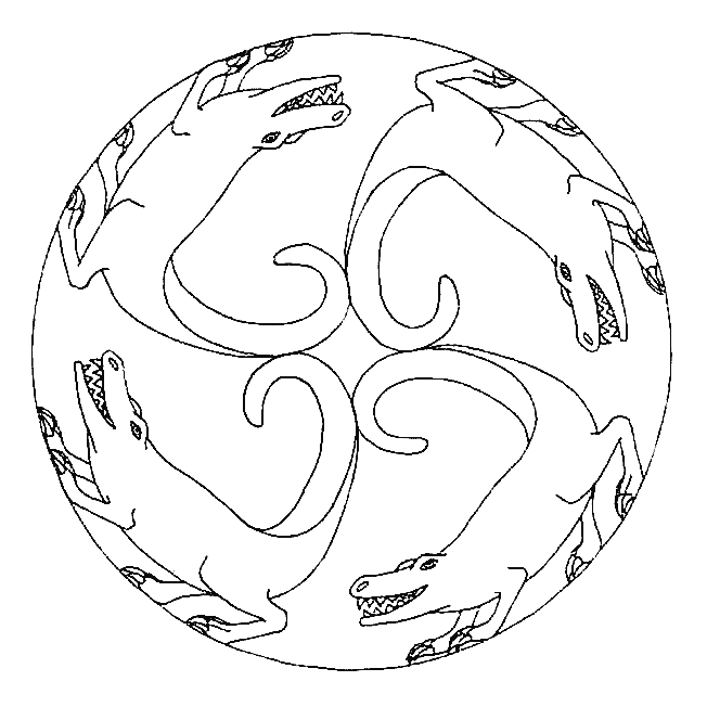 Coloriage 3 Mandala des animaux