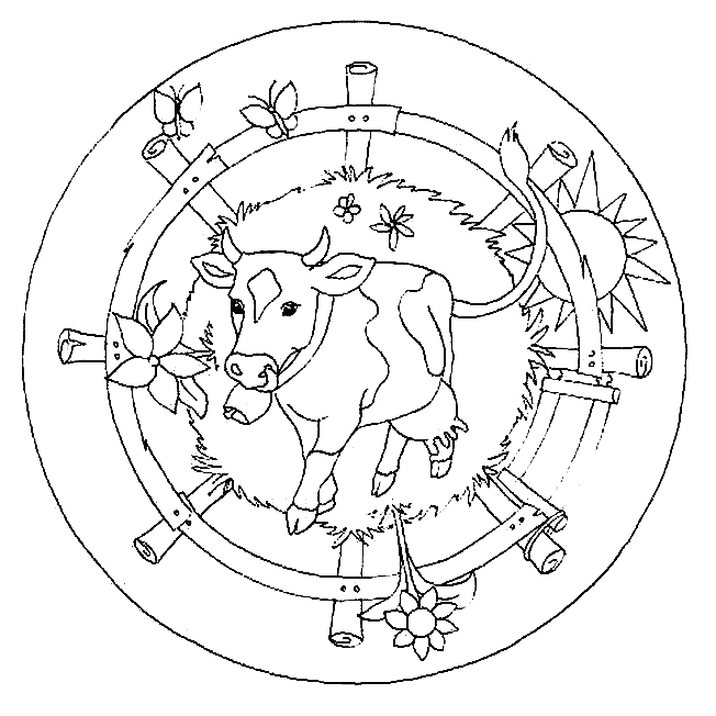 Coloriage 35 Mandala des animaux