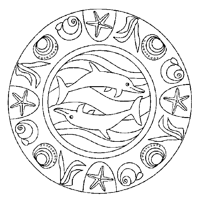 Coloriage 6 Mandala des animaux