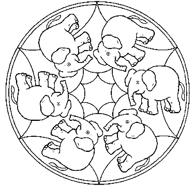 Coloriage 9 Mandala des animaux