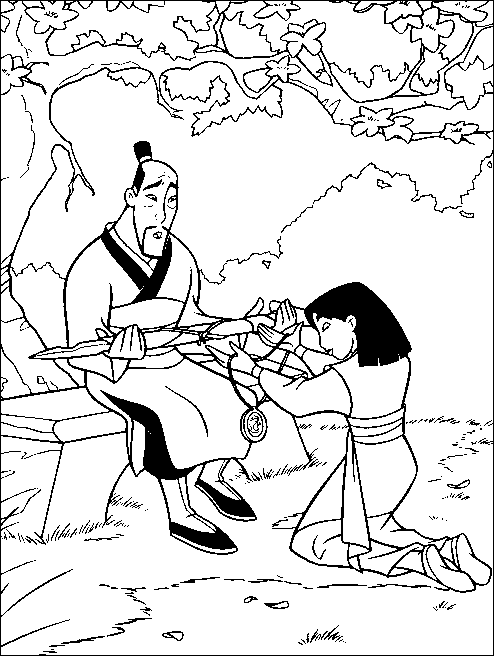 Coloriage 3 Mulan