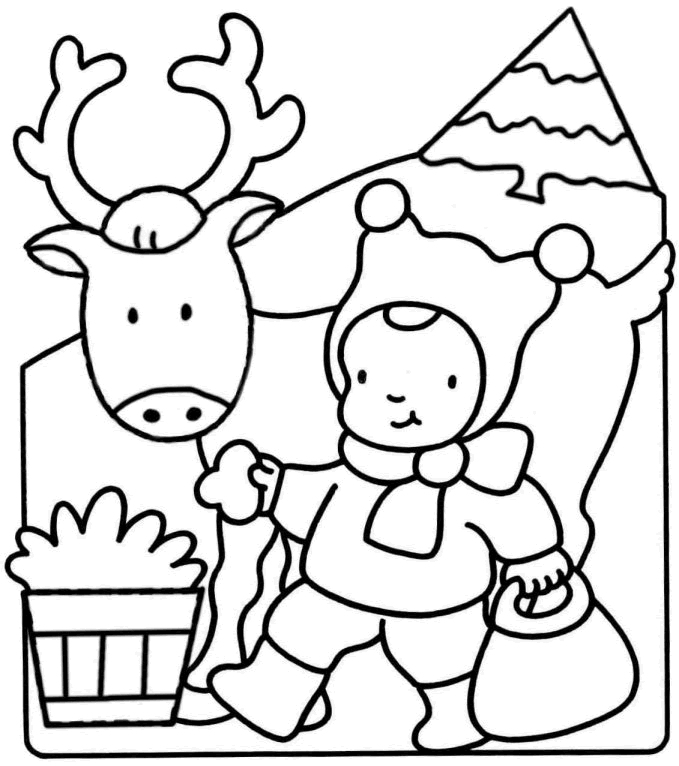 Coloriage 24 Noel animaux