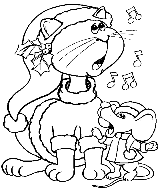 Coloriage 7 Noel animaux