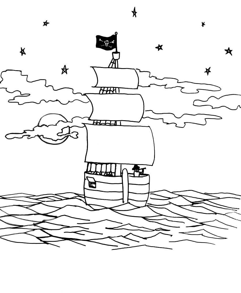 Coloriage 10 Pirates