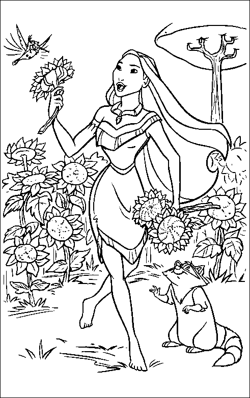 Coloriage 4 Pocahontas