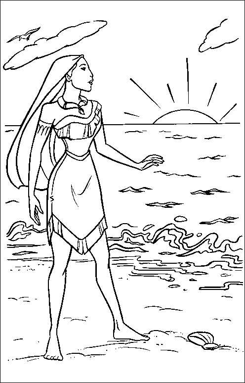 Coloriage 8 Pocahontas