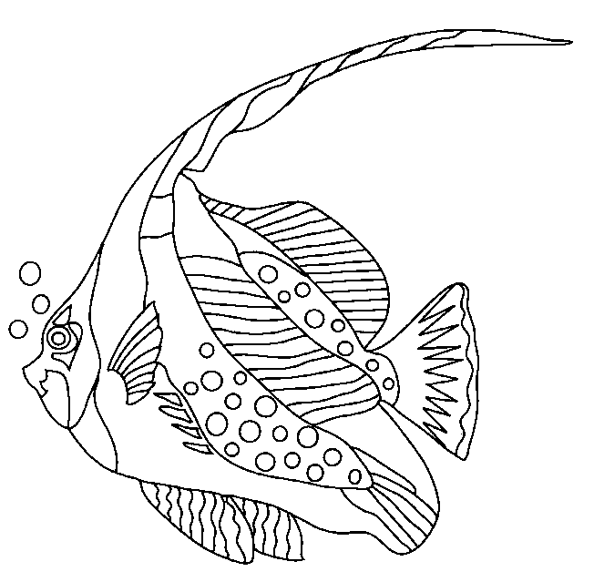 Coloriage 14 Poissons