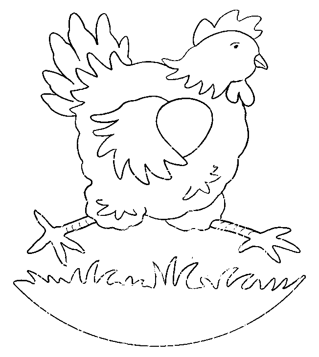 Coloriage 1 Poules