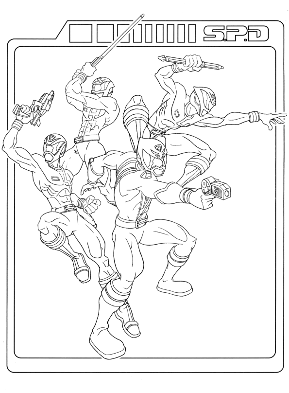 Coloriage 50 Power rangers